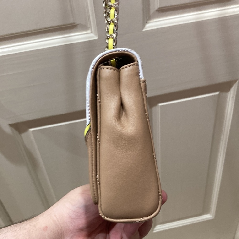 Kate Spade Tan White Yellow Briar Lane Quilted Mini Emelyn Purse Bag - Picture 9 of 16